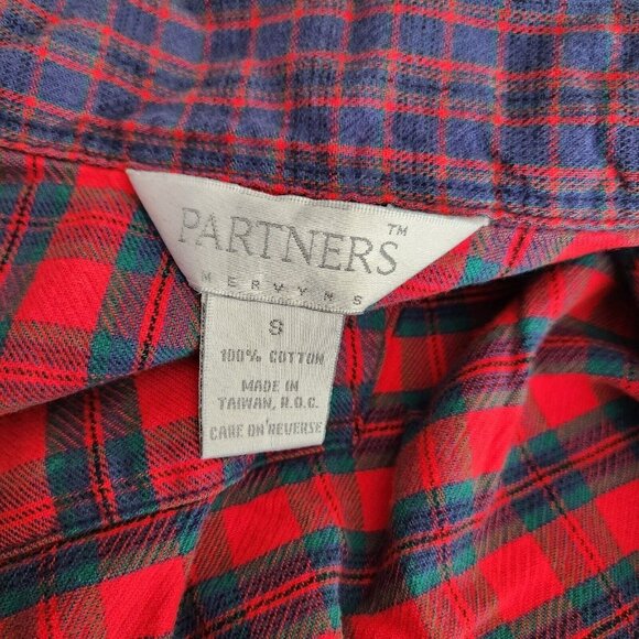 Vintage Y2K Plaid Shirt Dress Collar SZ S Mixed Print Tunic‎ Cotton - Picture 5 of 13